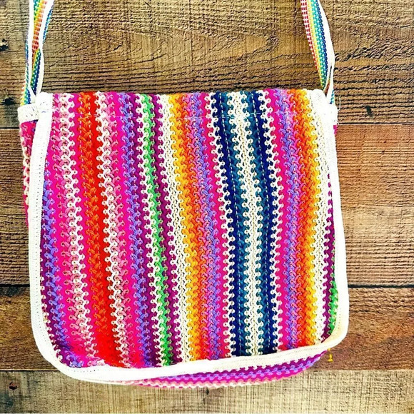 Nwot M.M.M. Artisan Handmade Colored Woven Bag - Picture 3 of 11
